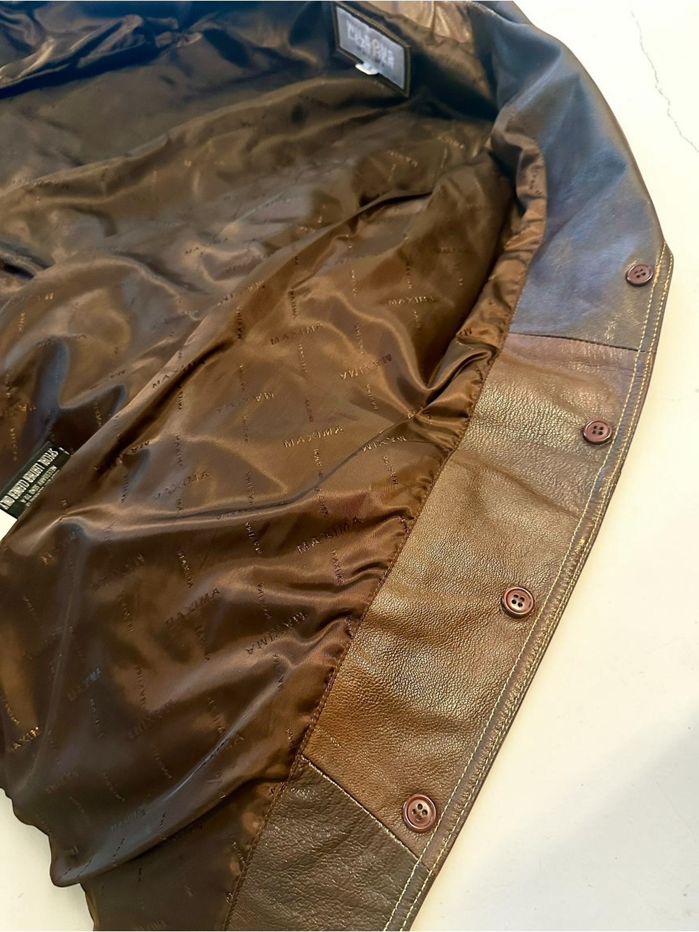 Wilsons Leather Dark Brown Leather Coat with Contrast Stitching - Picture 7 of 8